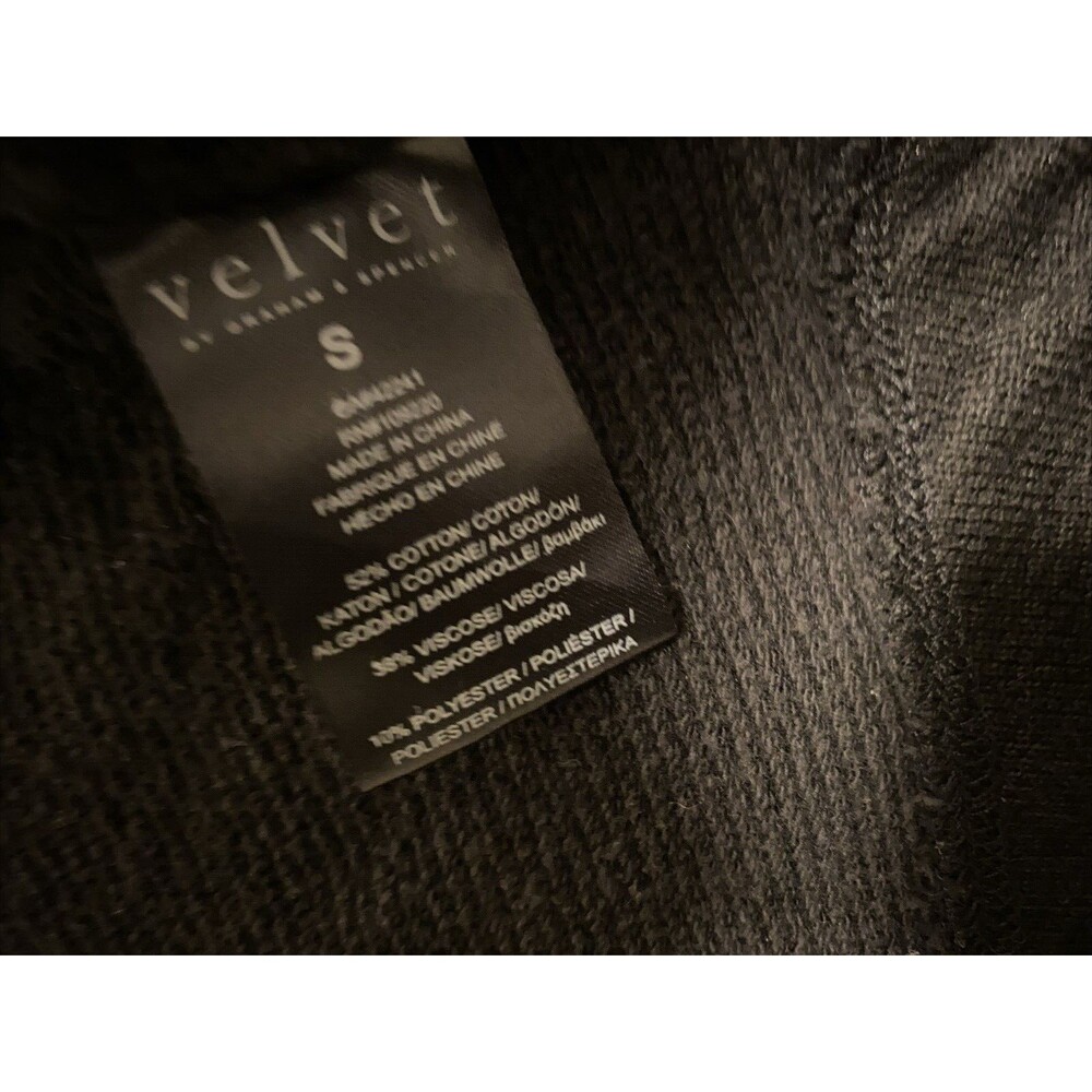 Velvet by Graham &‎ Spencer Jacket Size Small Black Military Moto Style Sweater - Picture 8 of 14